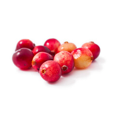 Heap of cranberries isolated on a white background.