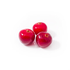 Heap of cranberries isolated on a white background.