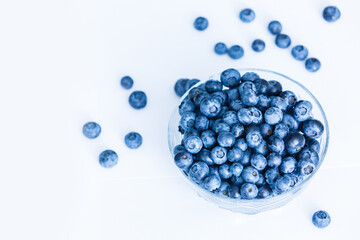 Tasty blueberries isolated on white background. Blueberries are antioxidant organic superfood.