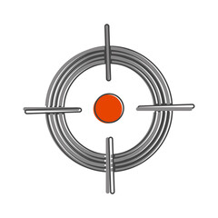 Target vector icon. Vector symbol of the target cartoon style on white isolated background.