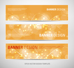 set of vector banners with glowing background