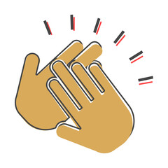 Applause icon. A symbol of clapping. Business illustration workflow icon cartoon style on white isolated background.