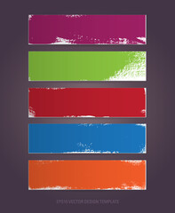 collection of vector banners with paint brush strokes