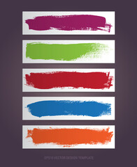 collection of vector banners with paint brush strokes