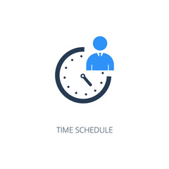 Time schedule icon. Flat vector symbol illustration. Can be used for web and mobile.