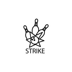 strike, bowling line icon. Signs and symbols can be used for web, logo, mobile app, UI, UX