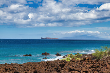 View of Molokini from secret beach on Maui.