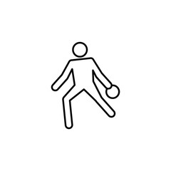 player, bowling line icon. Signs and symbols can be used for web, logo, mobile app, UI, UX