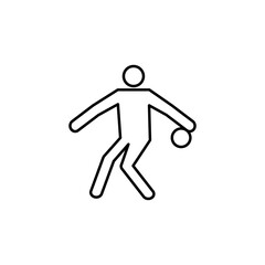 Obraz premium player, bowling line icon. Signs and symbols can be used for web, logo, mobile app, UI, UX