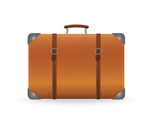 Vintage 3d illustration with suitcase on white background. Retro suitcase, great design for any purposes.