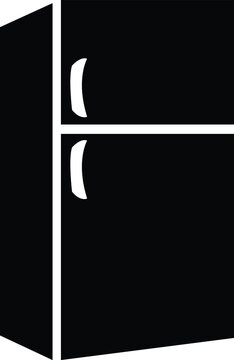 cooler refrigerator black white vektor icon