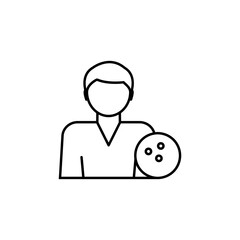 player, bowling line icon. Signs and symbols can be used for web, logo, mobile app, UI, UX