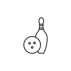 bowling pins line icon. Signs and symbols can be used for web, logo, mobile app, UI, UX