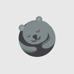 Sleeping panda cute vector logo template - Eps 10