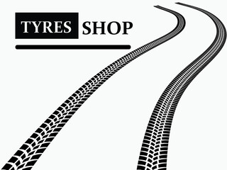 Naklejka premium Tire tracks . Vector Tire Car Logo . Auto Repair Service icon ,