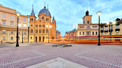 Miasto Łódź- widok na Plac Wolności. - obrazy, fototapety, plakaty