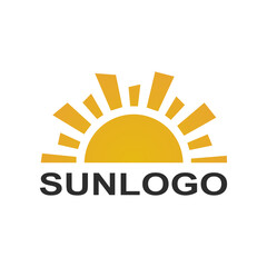 Sun logo design template. Orange sun logo for your company. Vector Illustrator