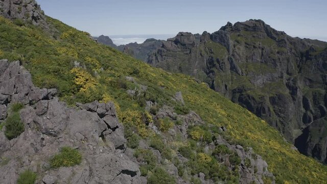 aerial view of "Juncal" viewpoint in "Pico do Arieiro", Madeira island, Portugal