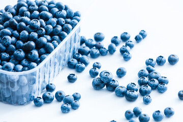 Falling blueberry, isolated on white background, clipping path, full depth of field