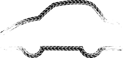 Tire tracks . Vector Tire Car Logo .  Auto Repair Service icon ,