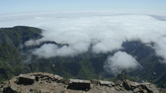 aerial view of "Juncal" viewpoint in "Pico do Arieiro", Madeira island, Portugal
