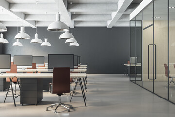 Fototapeta na wymiar Contemporary office space with tables and chairs