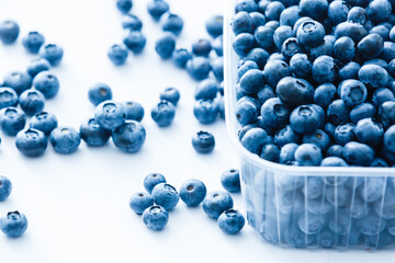 Tasty blueberries isolated on white background. Blueberries are antioxidant organic superfood.