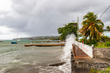 Saint Vincent and the Grenadines,boardwalk in front of Young island