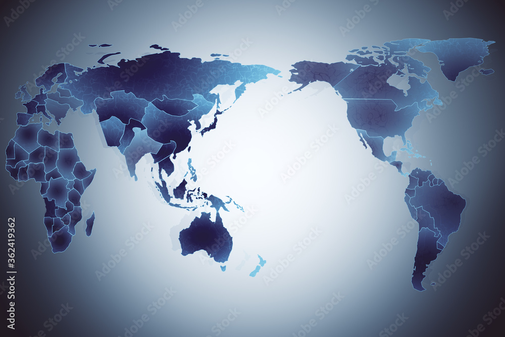 Poster digital screen with world map.