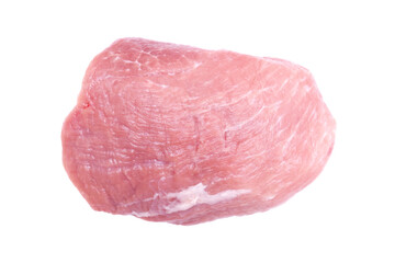 Raw pork meat isolated on the white background.
