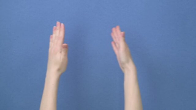 Caucasian hands show the frame, the frame from the hands, measure something.