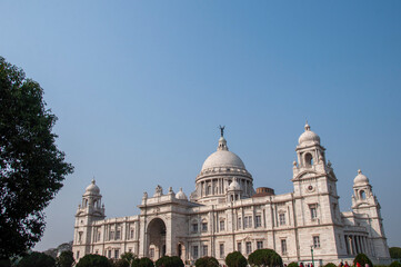 The Victoria Memorial is a large marble building in Kolkata, West Bengal, India.
