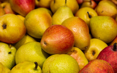 background of ripe juicy pears for your design