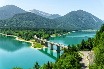 Obraz na płótnie Canvas Lake Sylvenstein Speicher in Bavaria