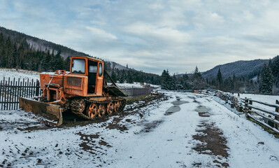 A train covered in snow