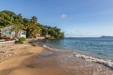 White sand beach in Saint Vincent, Saint Vincent and the Grenadines