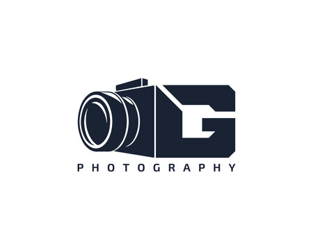 Initial Letter G Camera photography filmmaker logo design 