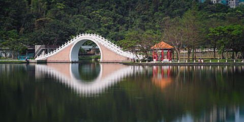 Jindai Bridge of Dahu Park in Neihu District, Taipei, Taiwan.