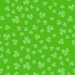 Seamless pattern with clover leaves. Modern background with repeating elements for packaging, printing, fabric. Vector illustration