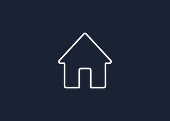 Fototapeta premium Home icon. House symbol illustration vector to be used in web applications. House flat pictogram isolated. Stay home. Line icon representing house for web site or digital apps. 