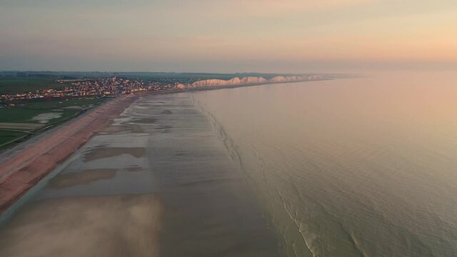Le H&acirc;ble d'Ault vu du ciel en Baie de Somme (Picardie, Hauts-de-France, France)