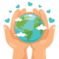 Earth Day With Funny Character