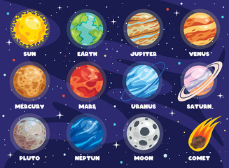 Colorful Planets Of Solar System © yusufdemirci