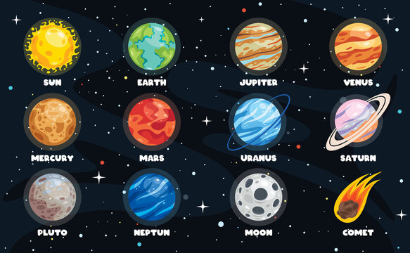 Colorful Planets Of Solar System