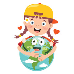 Earth Day With Funny Character