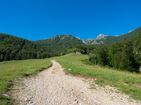 Mountain road in the italian alps