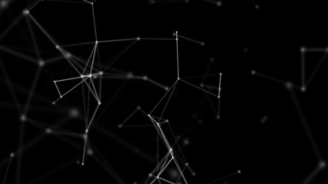 Network Nodes Connected on dark background seamless loop