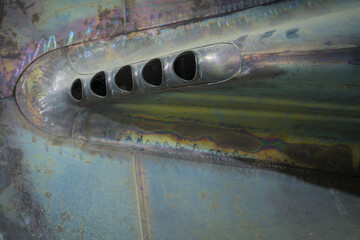 housing detail of a fighter jet engine