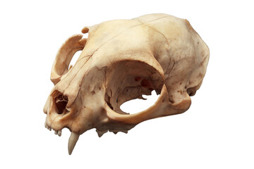 skull of a domestic animal on a black background