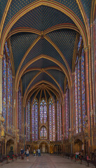 Fototapeta na wymiar Paris, France - 03 07 2020: View inside of The Holy Chapel
